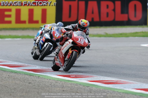 2009-05-10 Monza 2096 Superstock 1000 - Race - Xavier Simeon - Ducati 1098R